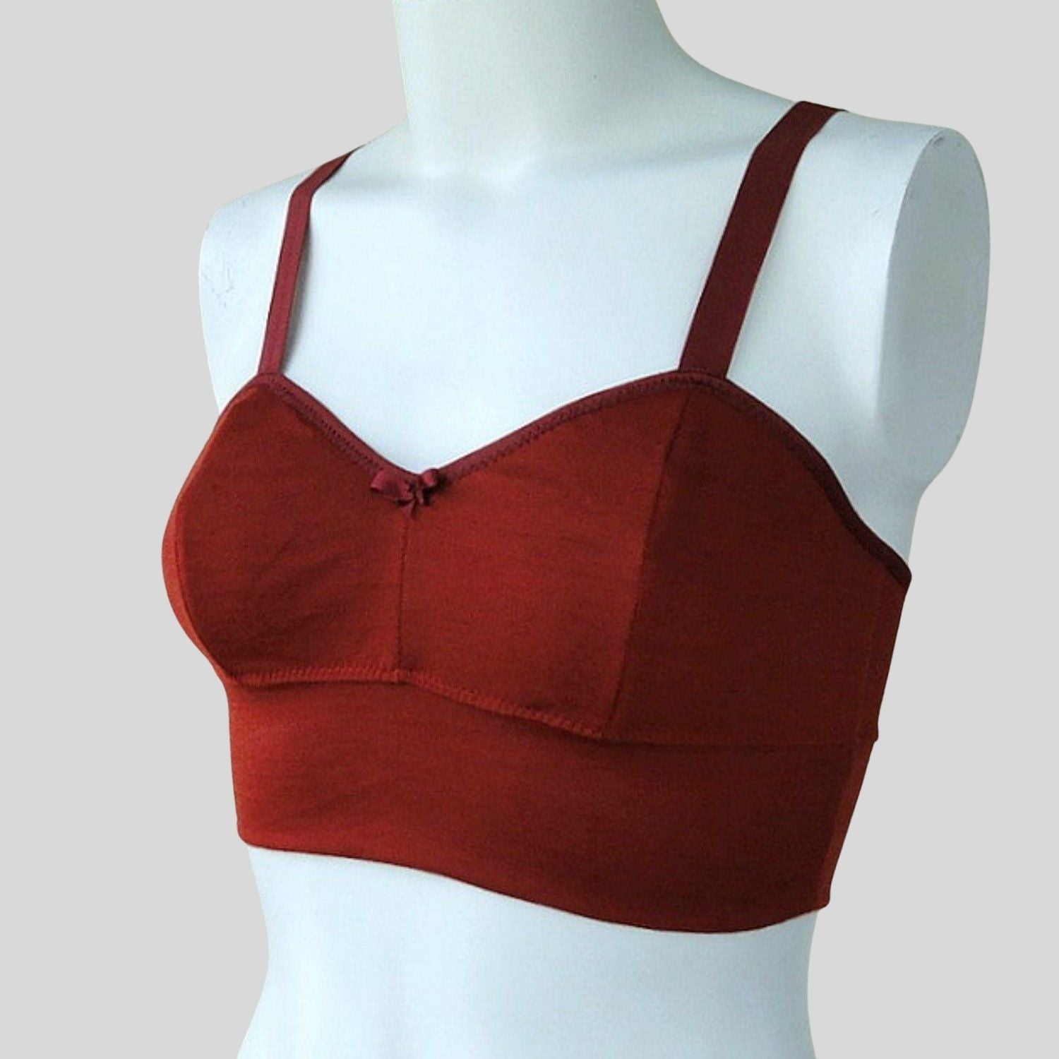 Merino Wool Supportive Sports Bra - Royal Cherry Red❤️ menique