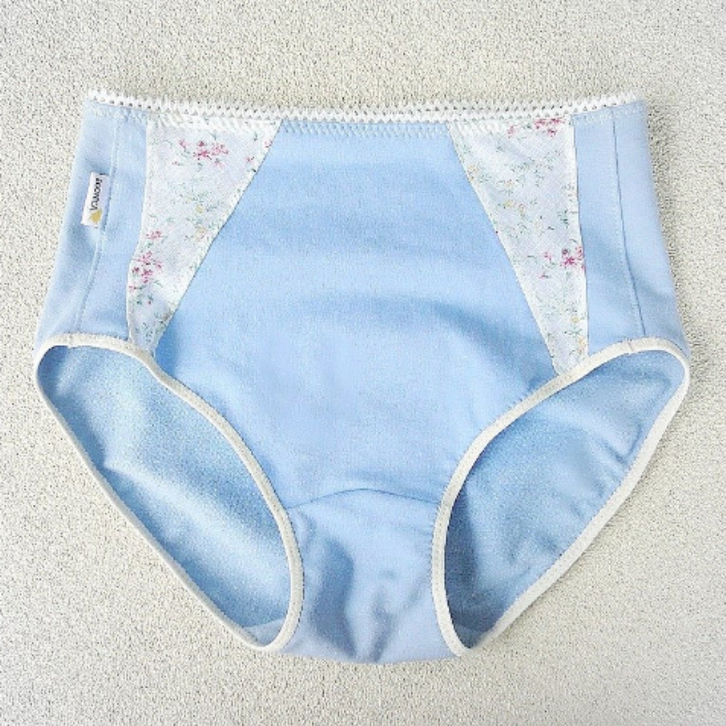 Shop blue High waisted underwear | Made in Canada panties | organic cotton floral panty | bamboo lingerie | Econica