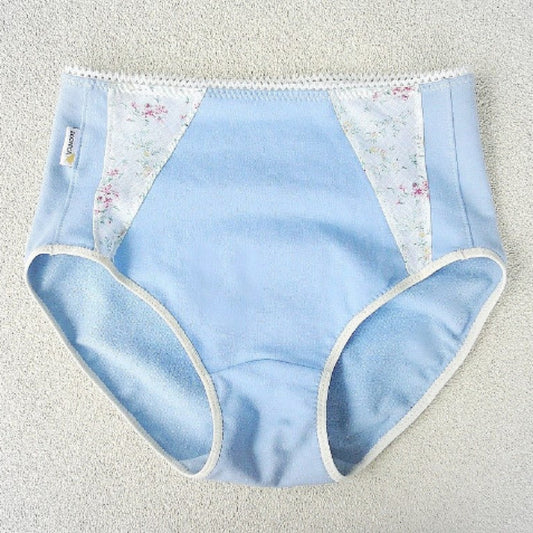 Shop blue High waisted underwear | Made in Canada  panties | organic cotton floral panty |  bamboo lingerie | Econica