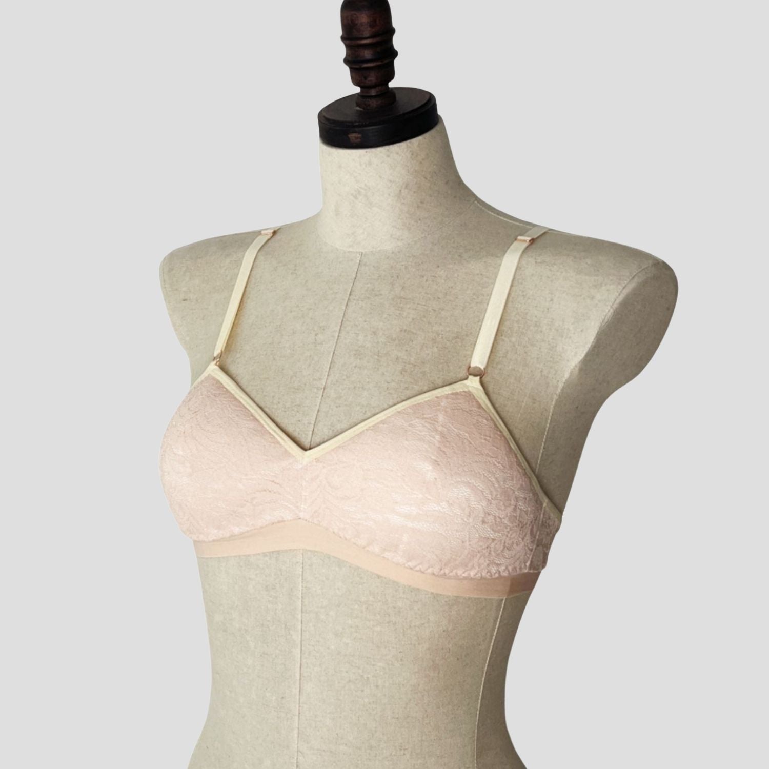 Peach lace padded bra  Shop organic cotton lingerie made in
