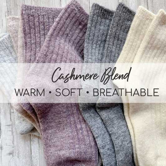 cashmere wool socks for women | Made in Canada wool socks  | Bed socks made with cashmere wool