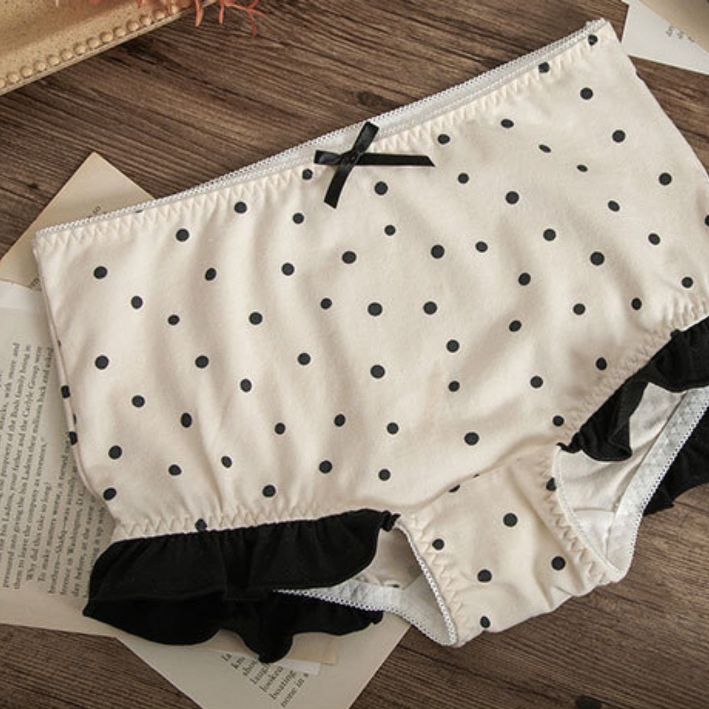 Best 100% cotton panty briefs, Black polka dot underwear, Frilly cotton panties, Full coverage cotton briefs, White cotton underwear, Olive cotton panty, Mauve cotton briefs, Polka dot and frills design, Comfortable full coverage panties, Stylish cotton underwear.