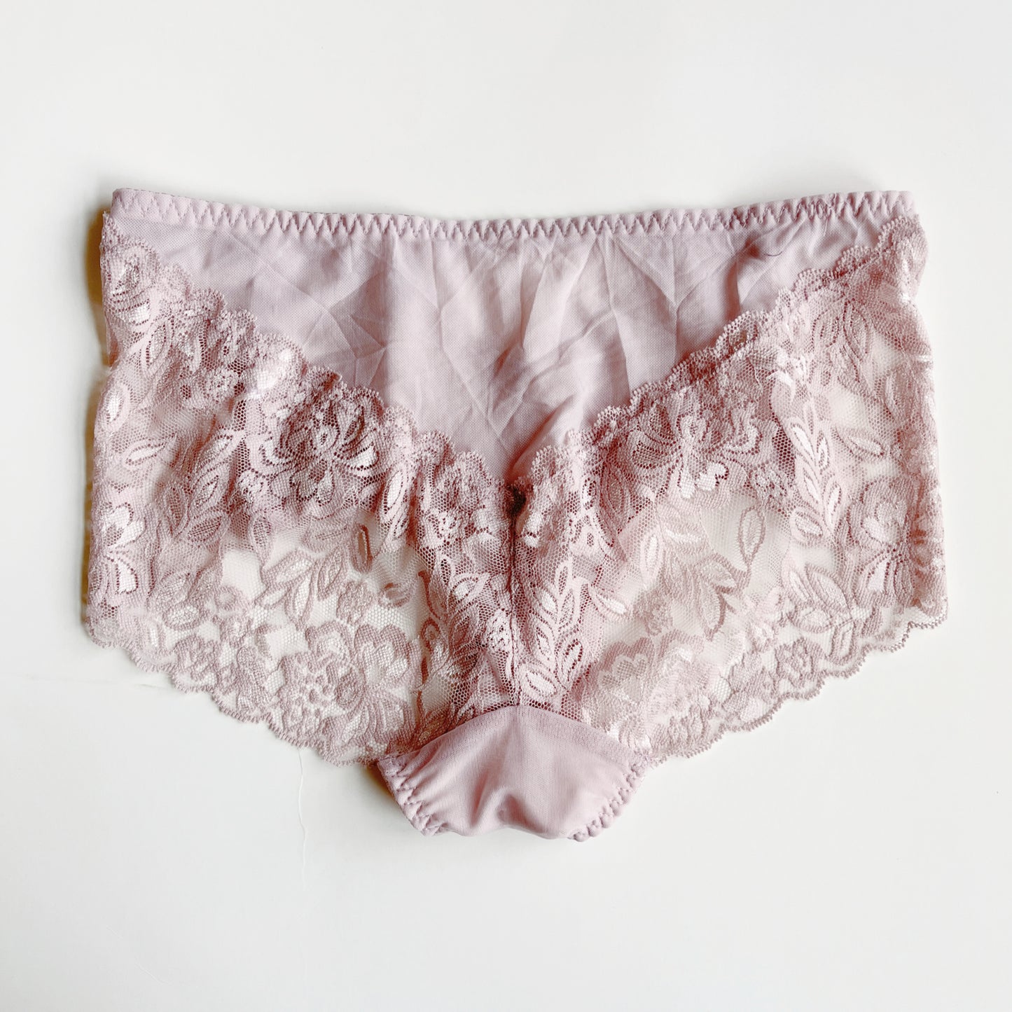 full coverage silk panties high waist | Made in Canada scalloped lace underwear