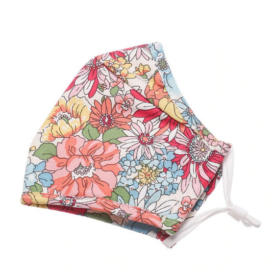 floral cotton mask | Fitted floral face mask | Buy made in Canada washable and reusable cloth mask | Buy organic cotton face masks | Shop made in Canada face masks | Silk, cotton and linen face masks from Canada