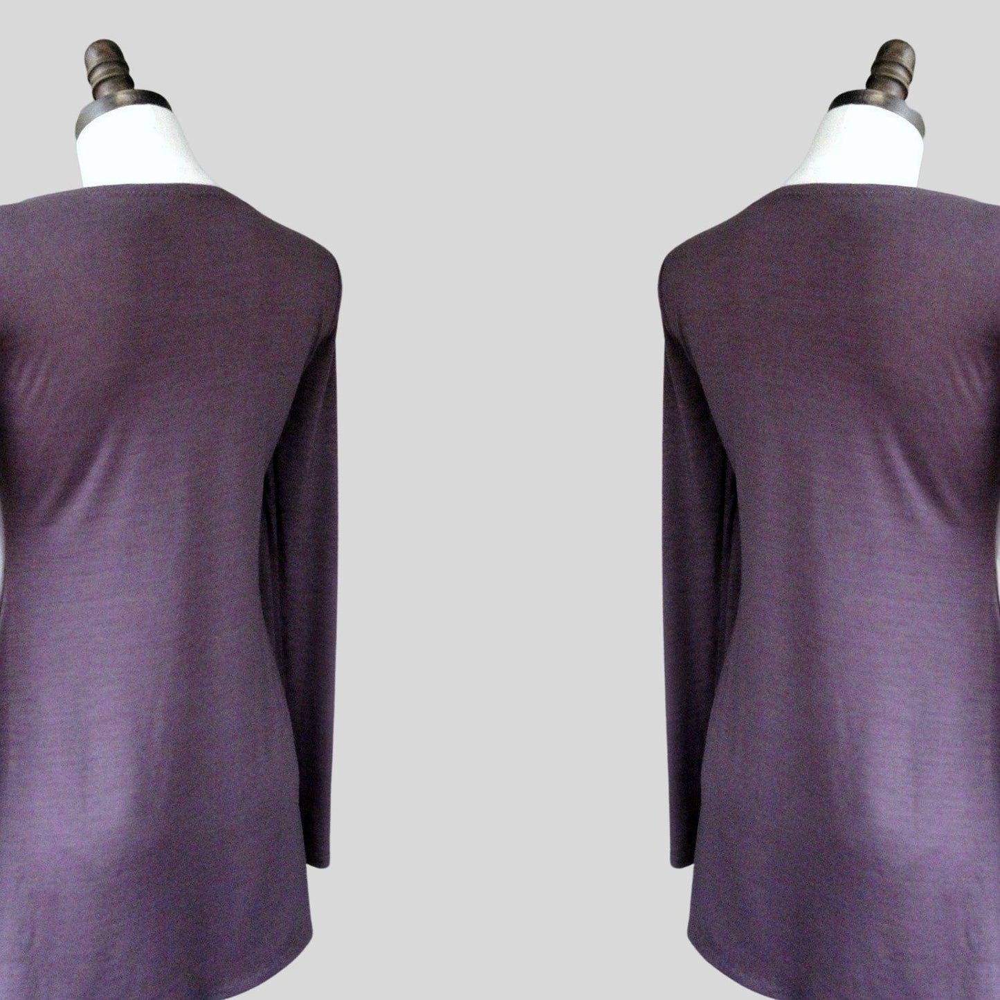 purple Flare wool top | 100% merino wool jersey top | Shop merino wool clothing made in Canada | Women's organic clothes store | Econica