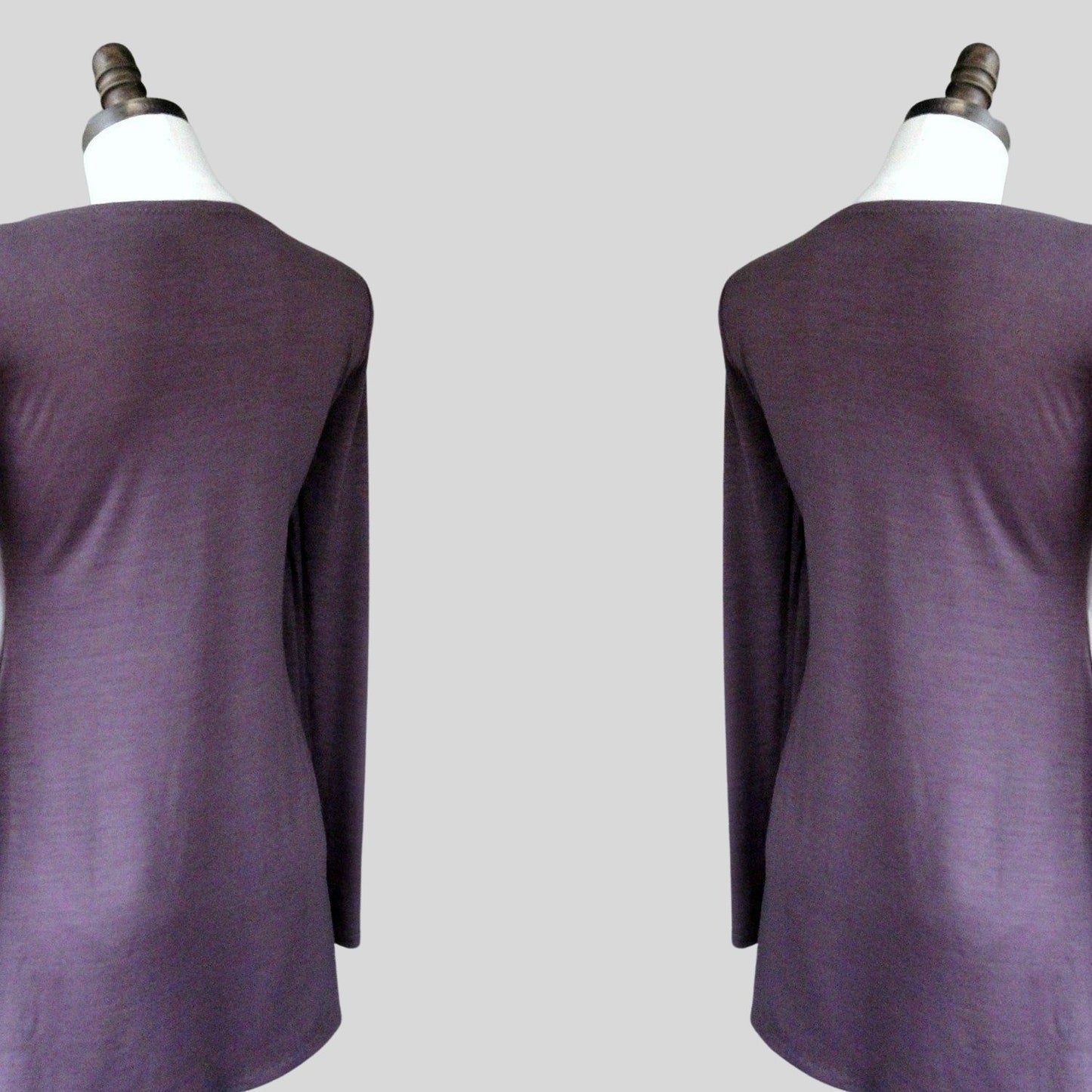 purple Flare wool top | 100% merino wool jersey top | Shop merino wool clothing made in Canada | Women's organic clothes store | Econica