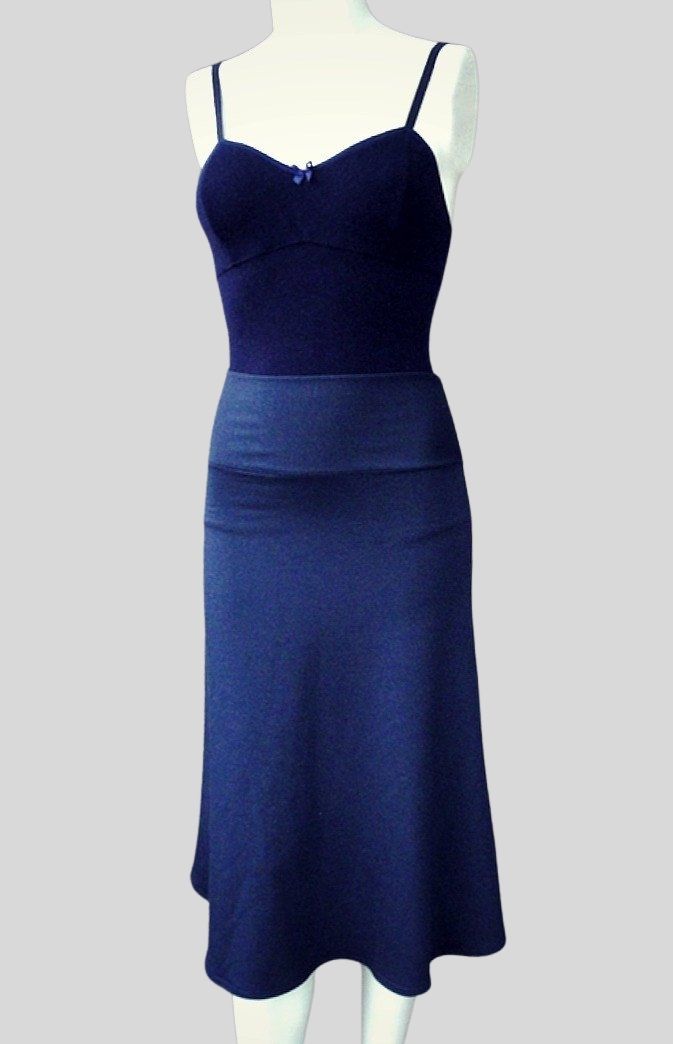 Dark blue Midi summer skirt Canada | Organic cotton skirts made in Canada | Econica