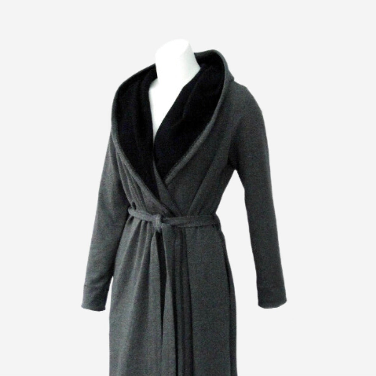 organic cotton gray robe | Made in Canada cotton robes and loungewear