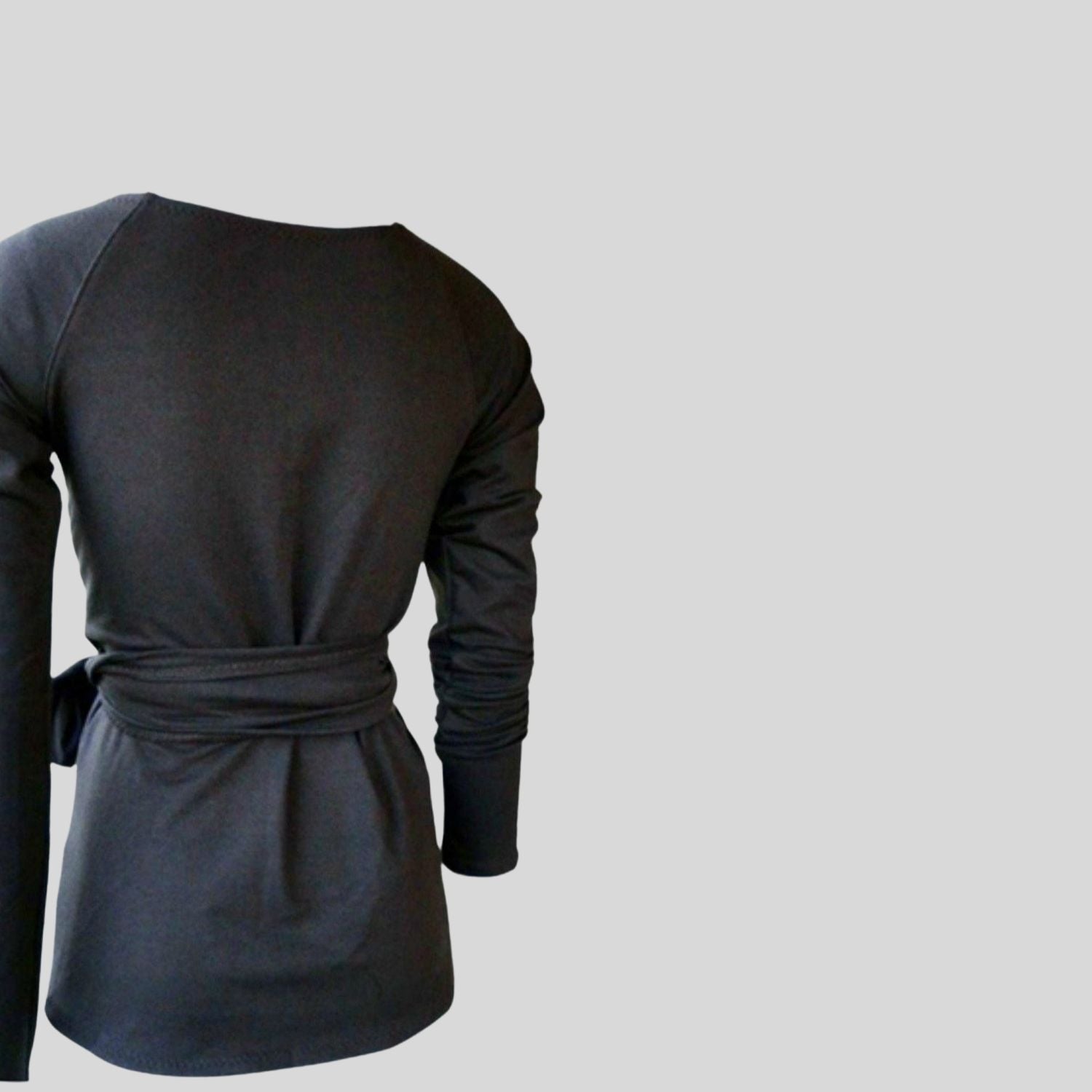 Buy Women's black wrap top | Shop made in Canada wrap shirts for women | Econica - organic women's clothing store