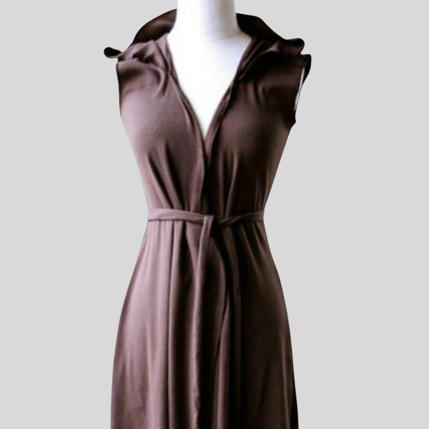 Buy summer beach clohting Organic cotton long wrap dress with hood | Made in Canada summer dresses and beach clothes for women | Econica