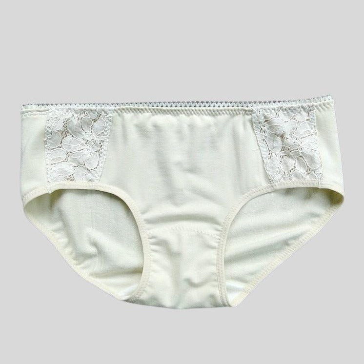Organic Bamboo Underwear | High-Cut Panty Underwear | White | French Cut  Brief | 90's Style Lingerie | Eco-Friendly | Sustainable