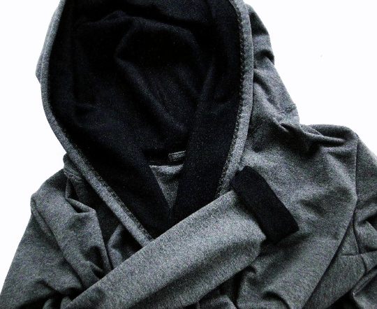 dark grey black organic cotton gray robe | Made in Canada cotton robes and loungewear