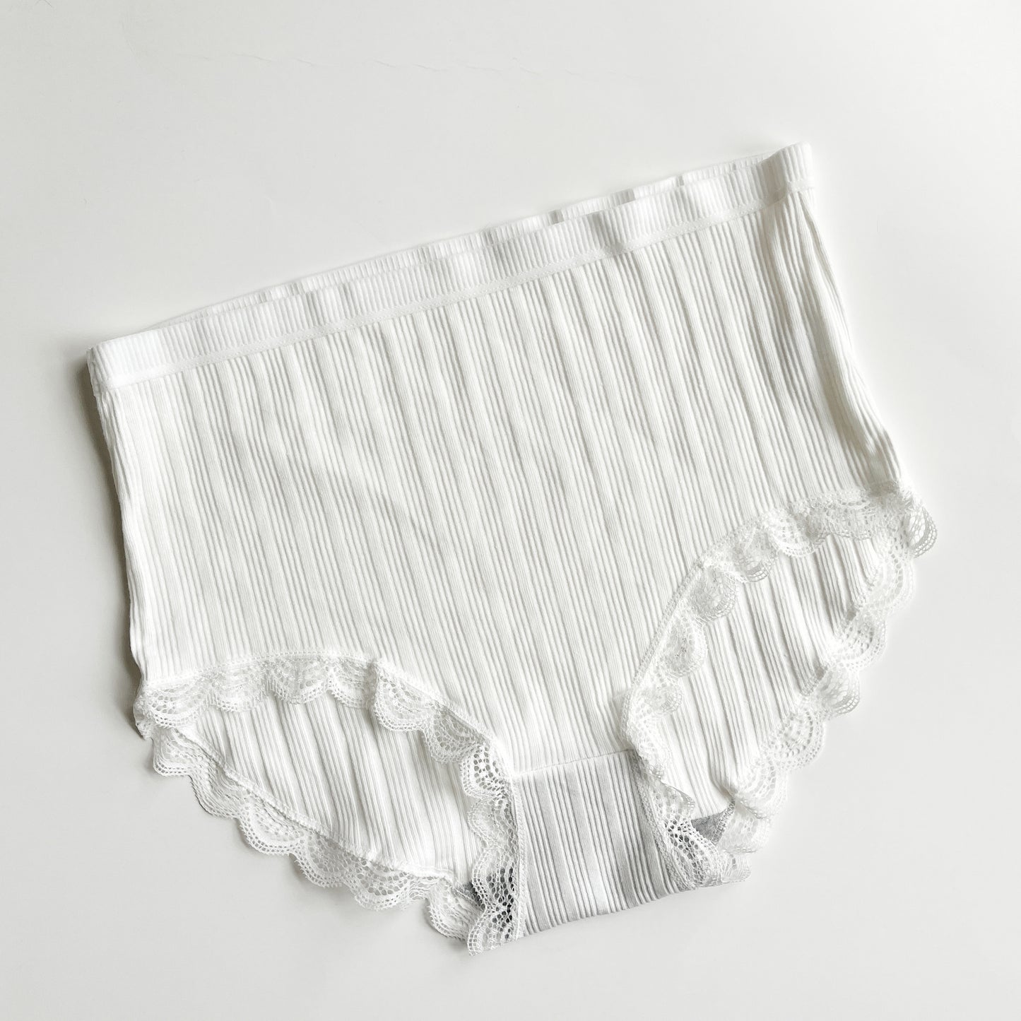 scalloped lace white panty bikini | Made in Canada