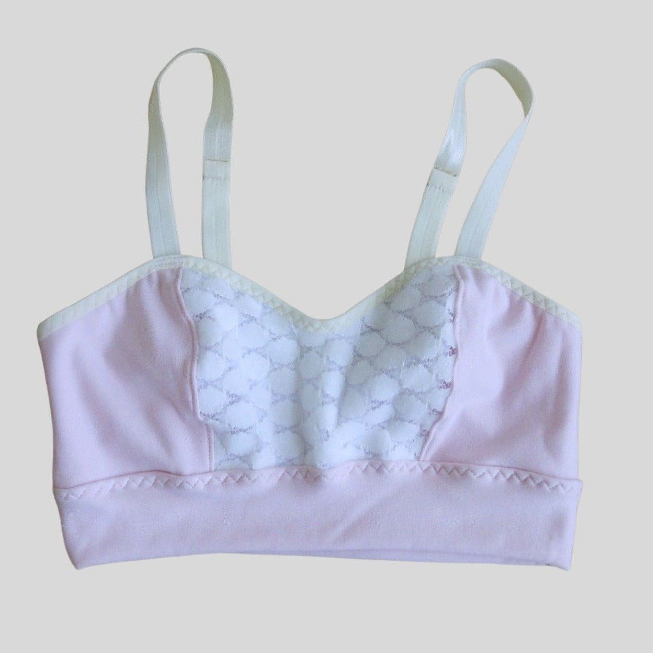 Long bralette top with mesh insert