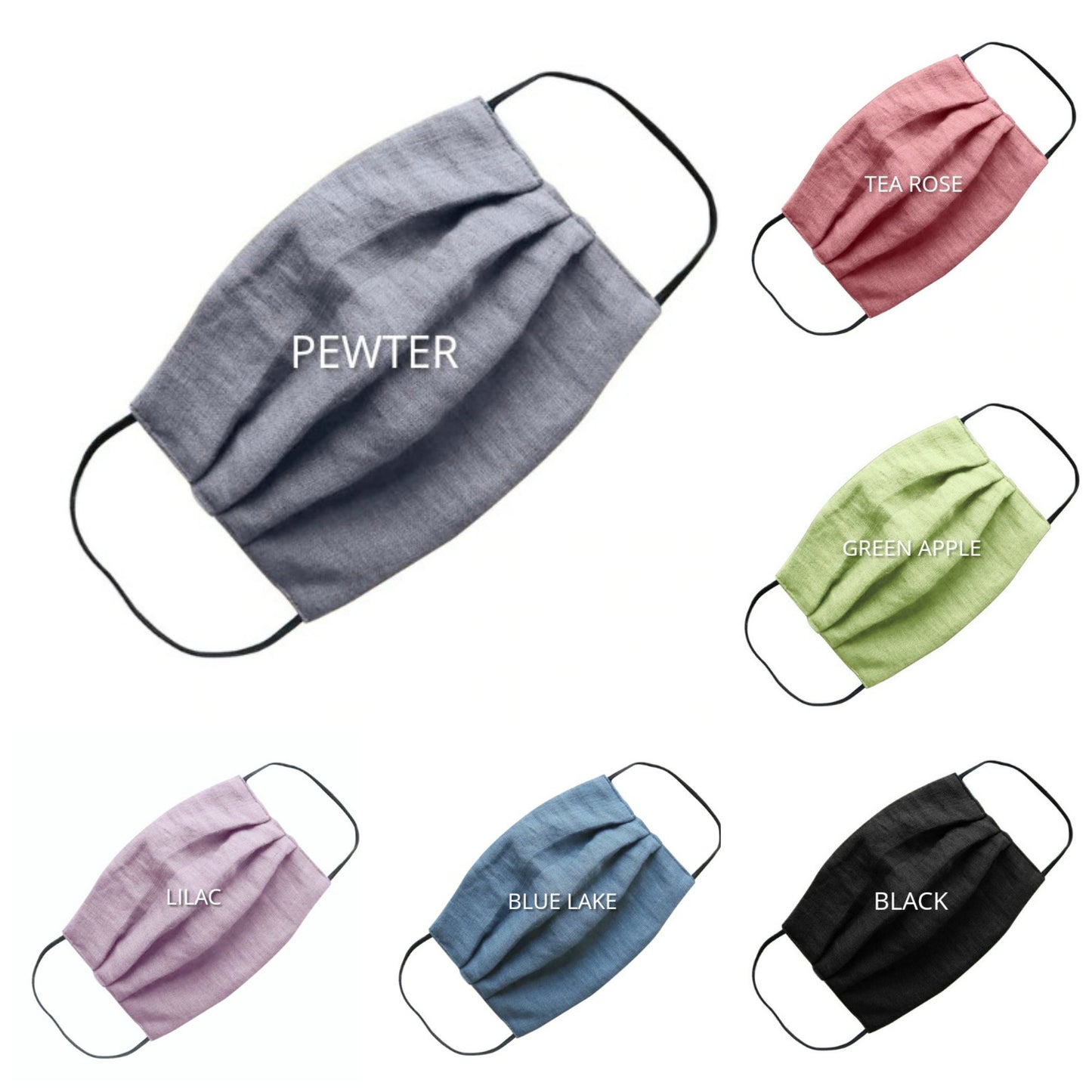 Masque lavable | Grey pleated linen face masks | | Shop cotton face masks from Canada | organic cotton facemasks shop