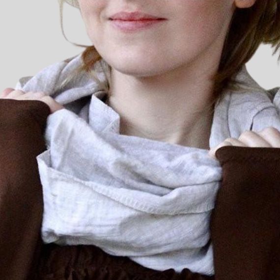 Natural 100% linen scarf Canada | Shop pure linen summer scarves | Made in Canada