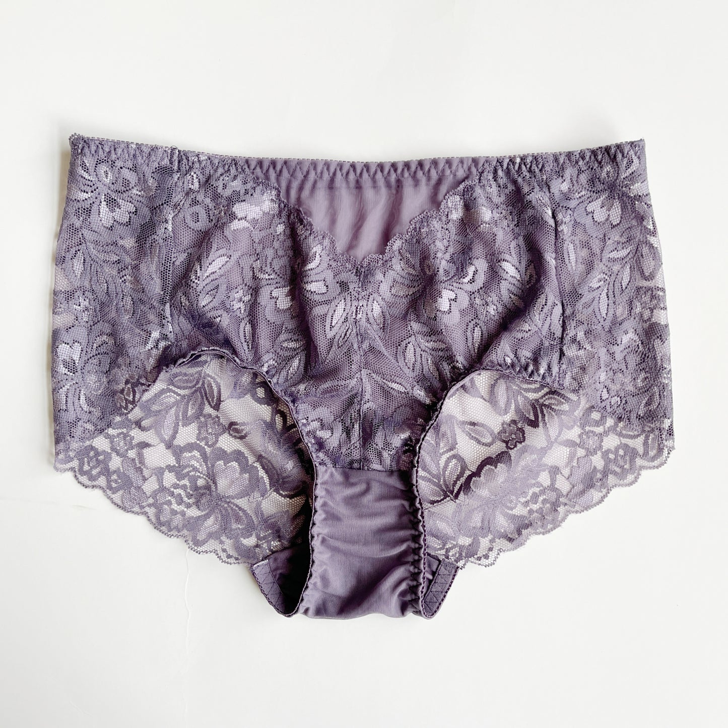 mauve silk panties high waist | Made in Canada scalloped lace underwear