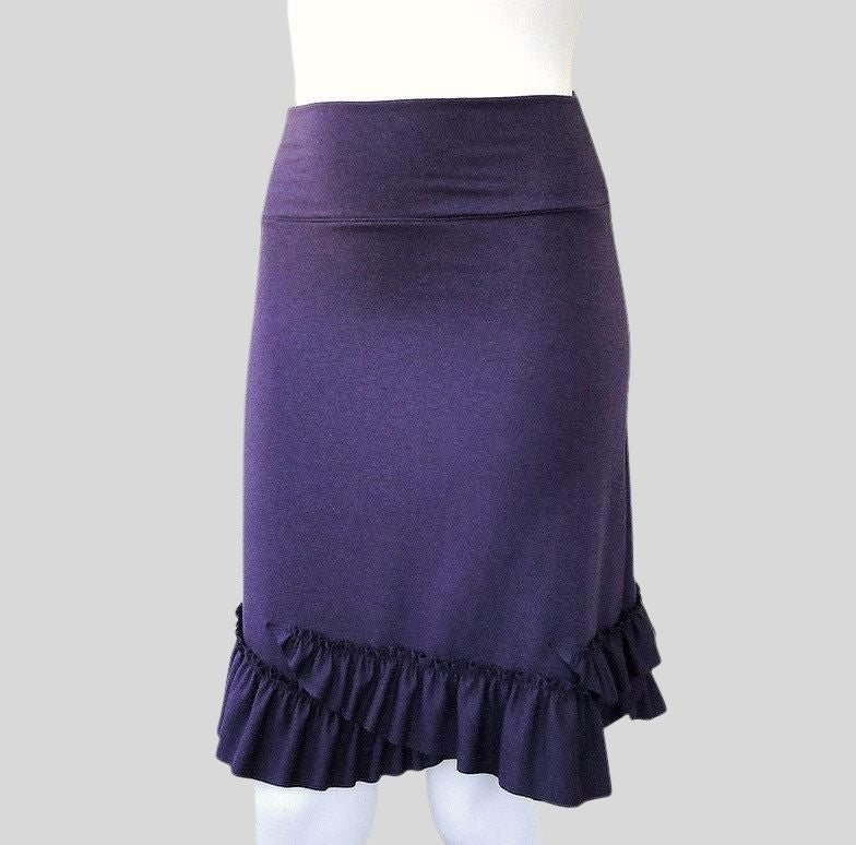 Purple short summer skirt with ruffles | Buy made in Canada skirts