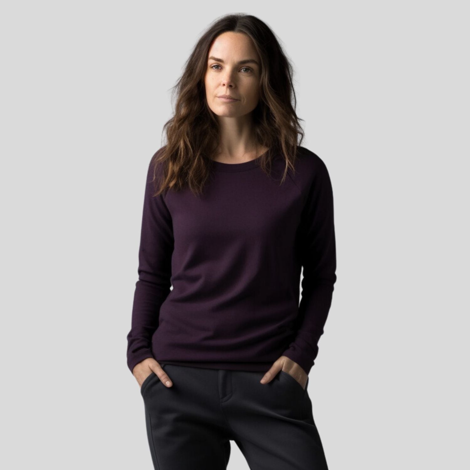 Long women's sweatshirt  Made in Canada merino wool tops for women –  econica
