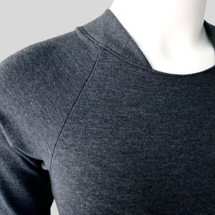 Charcoal grey Very long organic cotton sweater dress | Shop maxi dresses from Canada | Econica