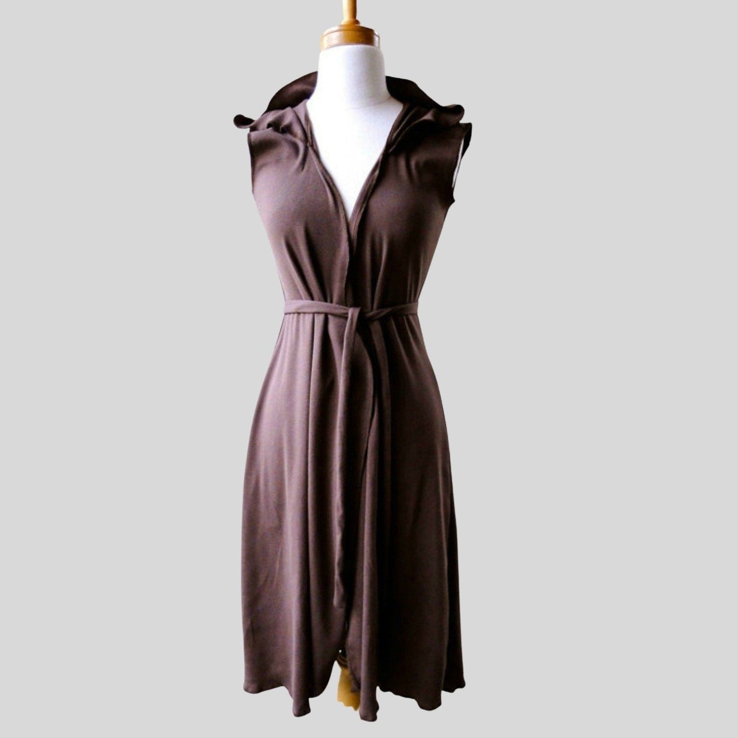 Best Organic cotton long wrap dress with hood | Made in Canada summer dresses and beach clothes for women | Econica