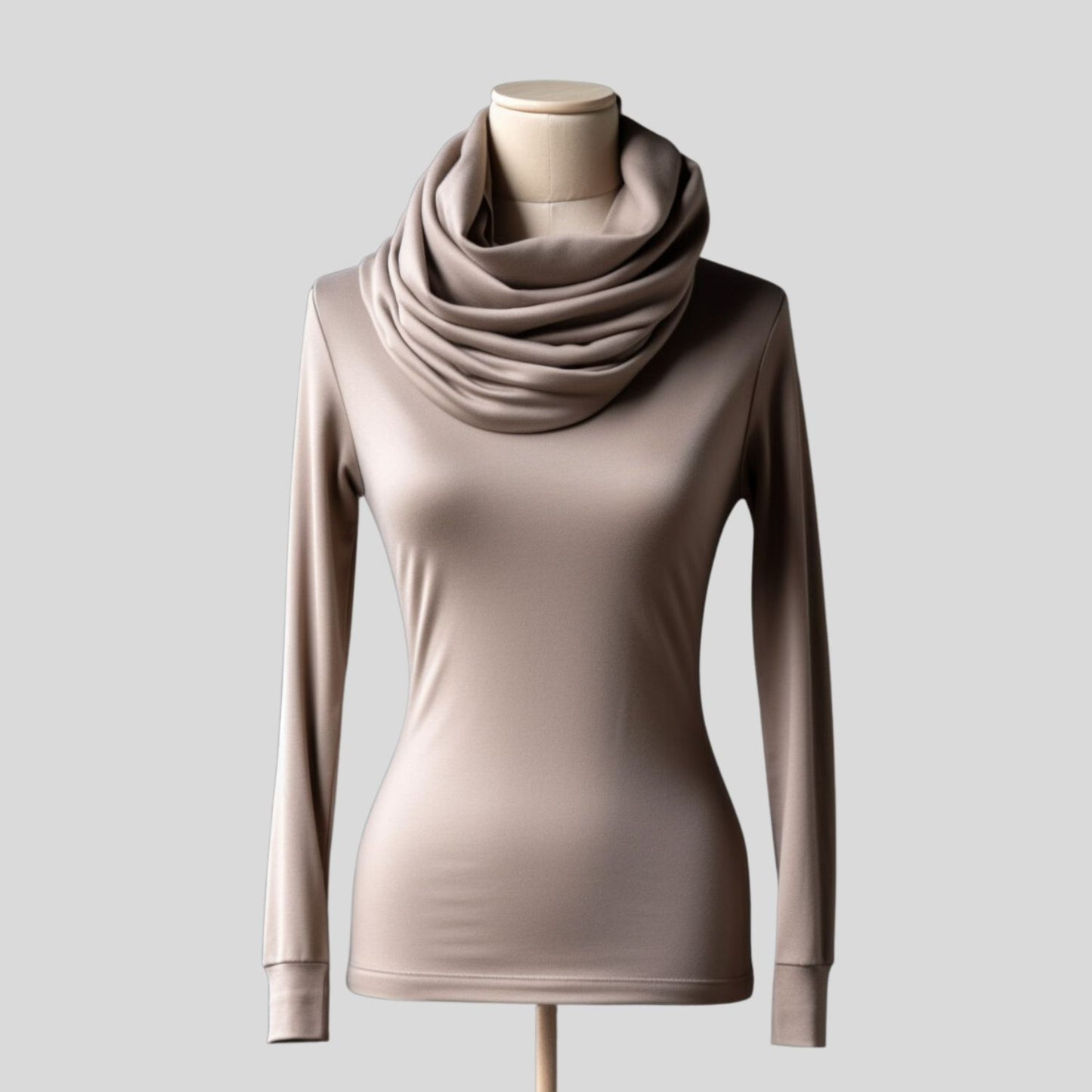 merino wool top with cowl