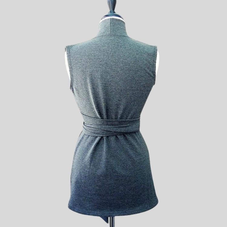 Organic cotton sleeveless wrap top | Made in Canada women's wrap tops, dresses, skirts and pants | Econica organic clothing for women