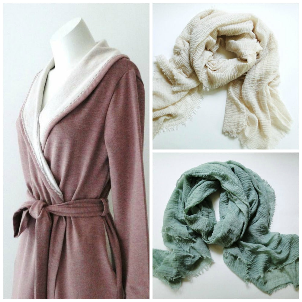 organic sleepwear, linen summer scarf