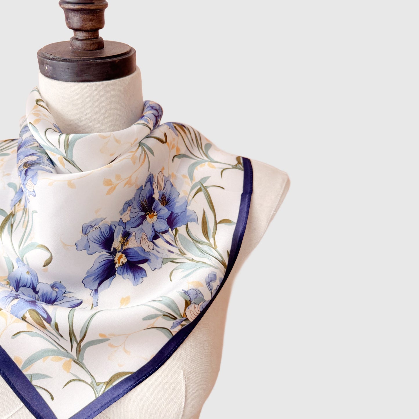 Wild Irises Floral Silk Neck Scarf | Silk Summer Neck Tie