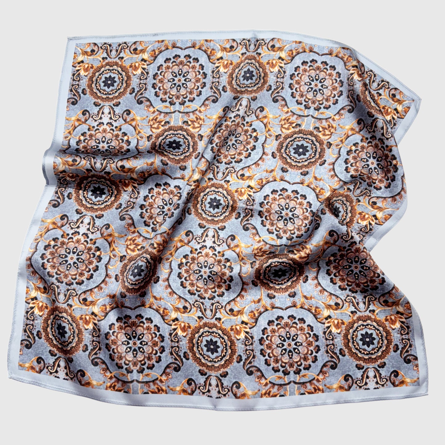 Mosaic Floral Silk Neck Scarf | Silk Summer Neck Wrap