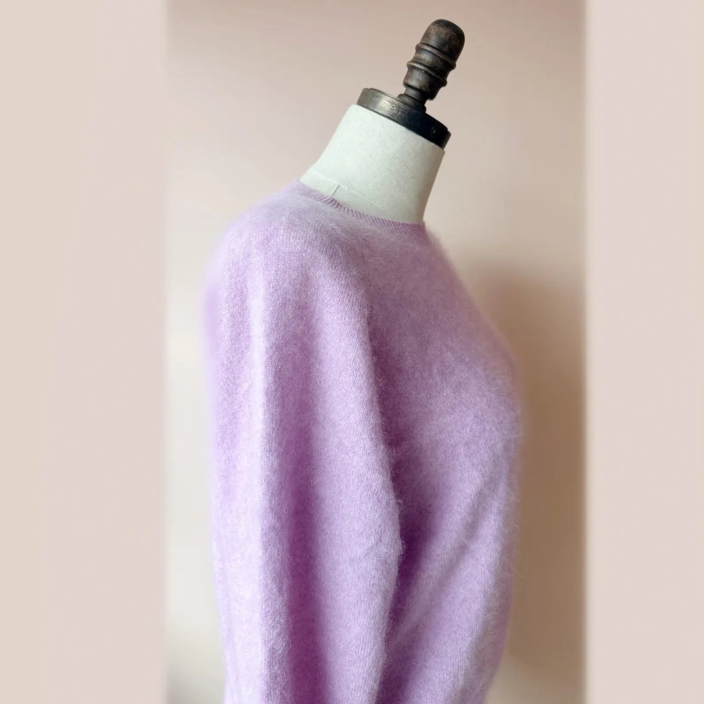 Lavender Pink Brushed cashmere pullover top | Small/Medium