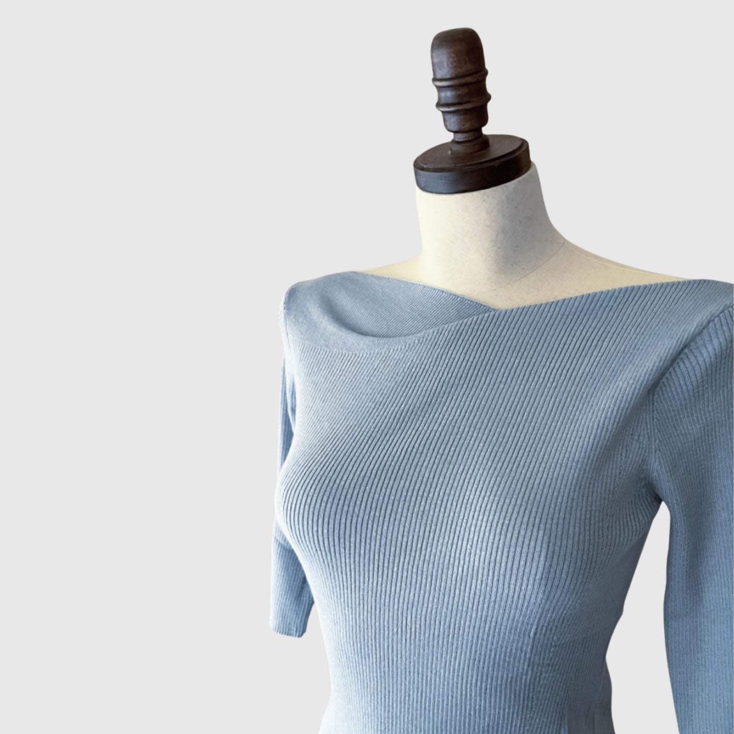 pale blue wool silk sweater top