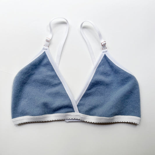 Blue Cashmere bra size Medium/Large | Ready to ship cashmere lingerie