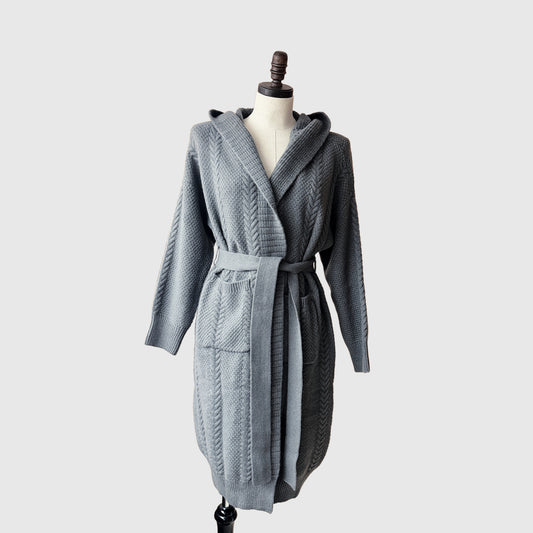 Merino wool hooded cardigan | 5 Colors | Women’s wool knitwear