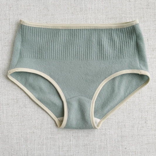 Mint cashmere hipster brief for woman, made in canada  cashmere and wool underwear and bralettes by Econica 