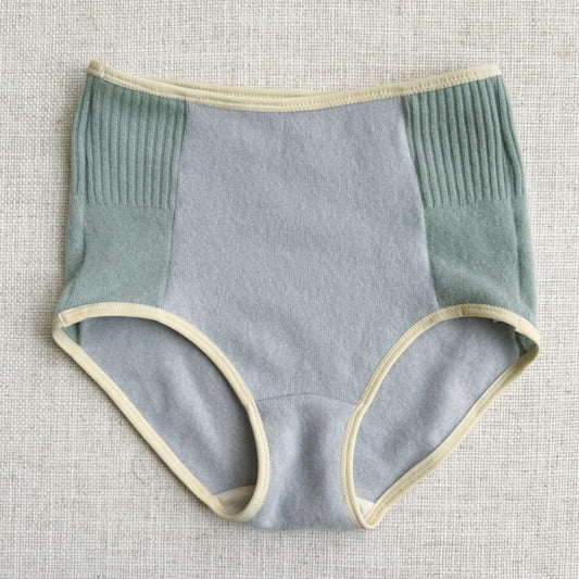 High waist 100% cashmere underwear for women, made in Canada organic cotton and wool lingerie