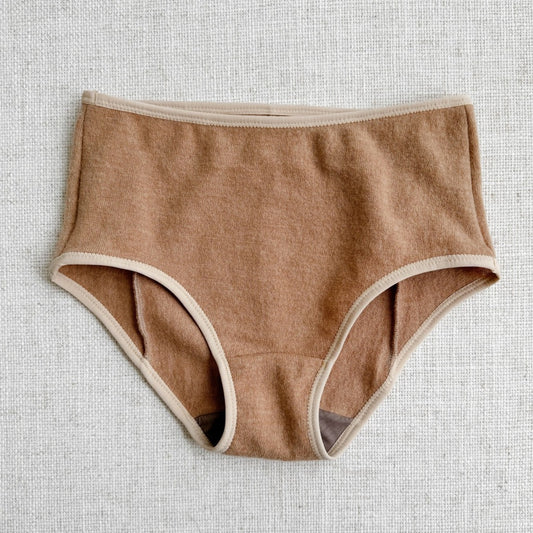 neutral beige cashmere underwear for women, shop best cashmere and wool underwear made in Canada
