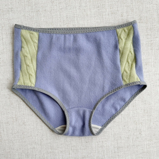 high waisted Mint cashmere hipster brief for woman, made in canada  cashmere and wool underwear and bralettes by Econica 