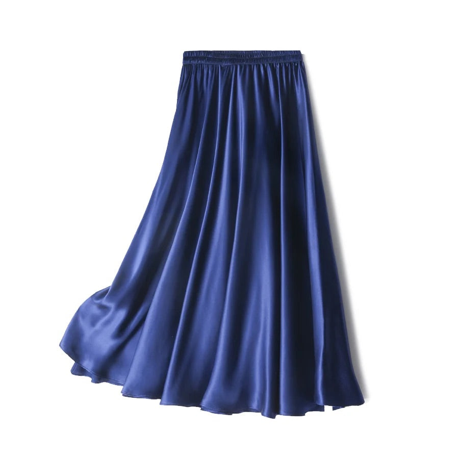 Flare silk skirt | Below knee skirt in 100% Mulberry Silk