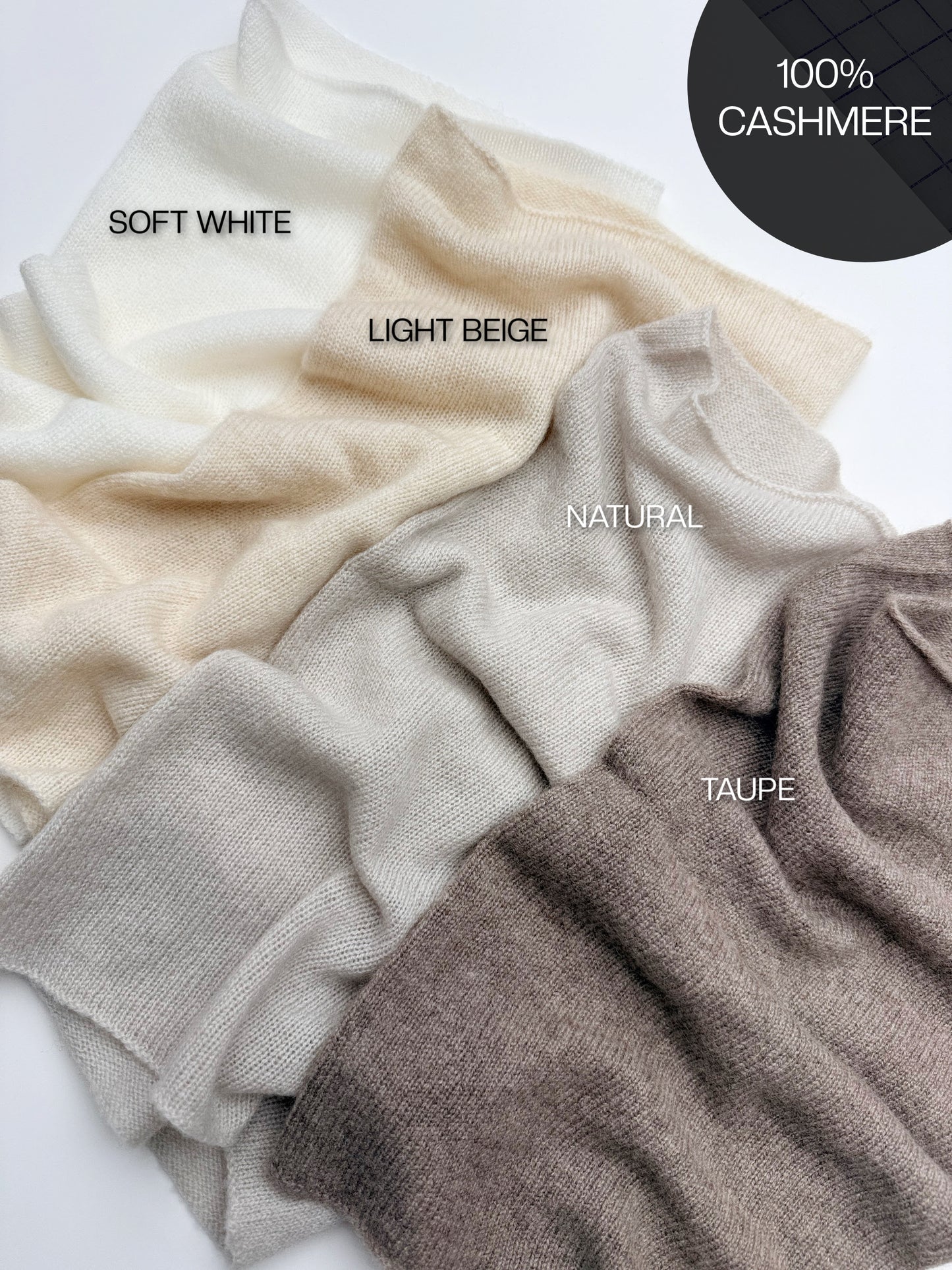Cashmere knit neck warmer in neutral colors | Cashmere accessories by Econica