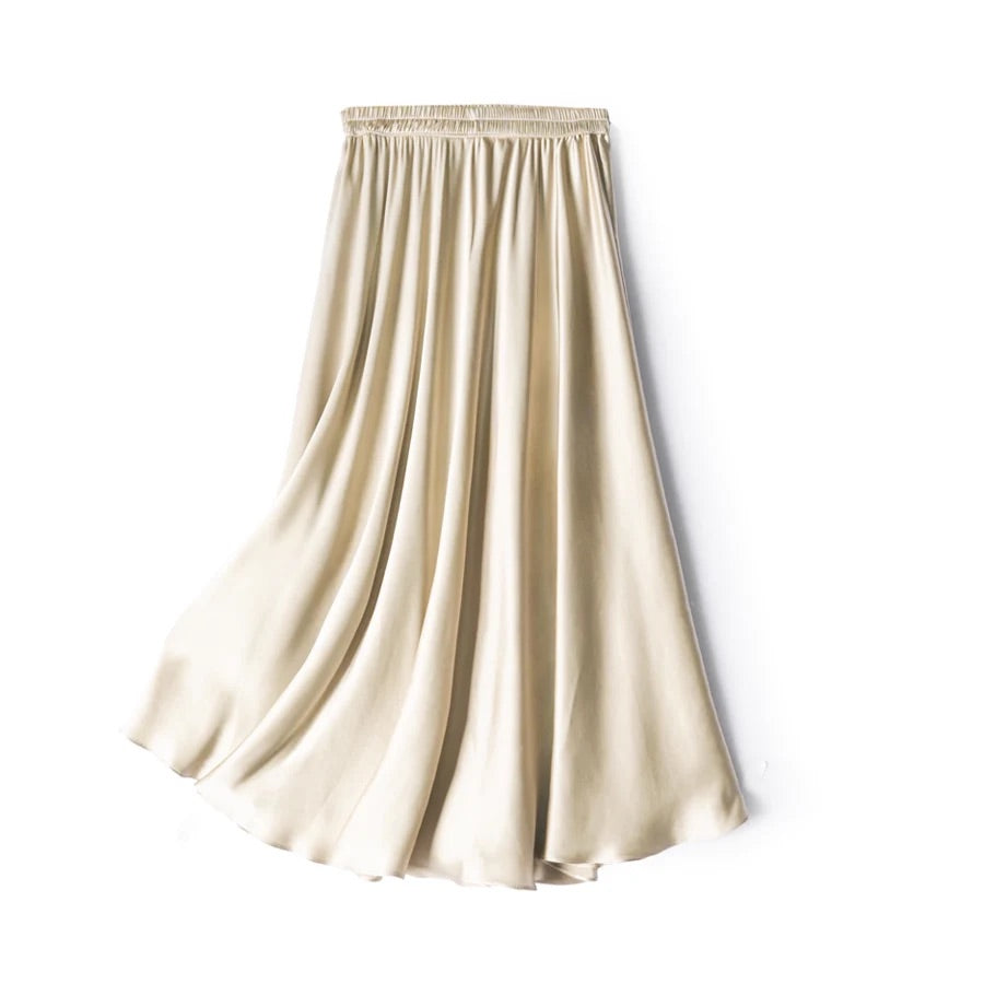 Flare silk skirt | Below knee skirt in 100% Mulberry Silk