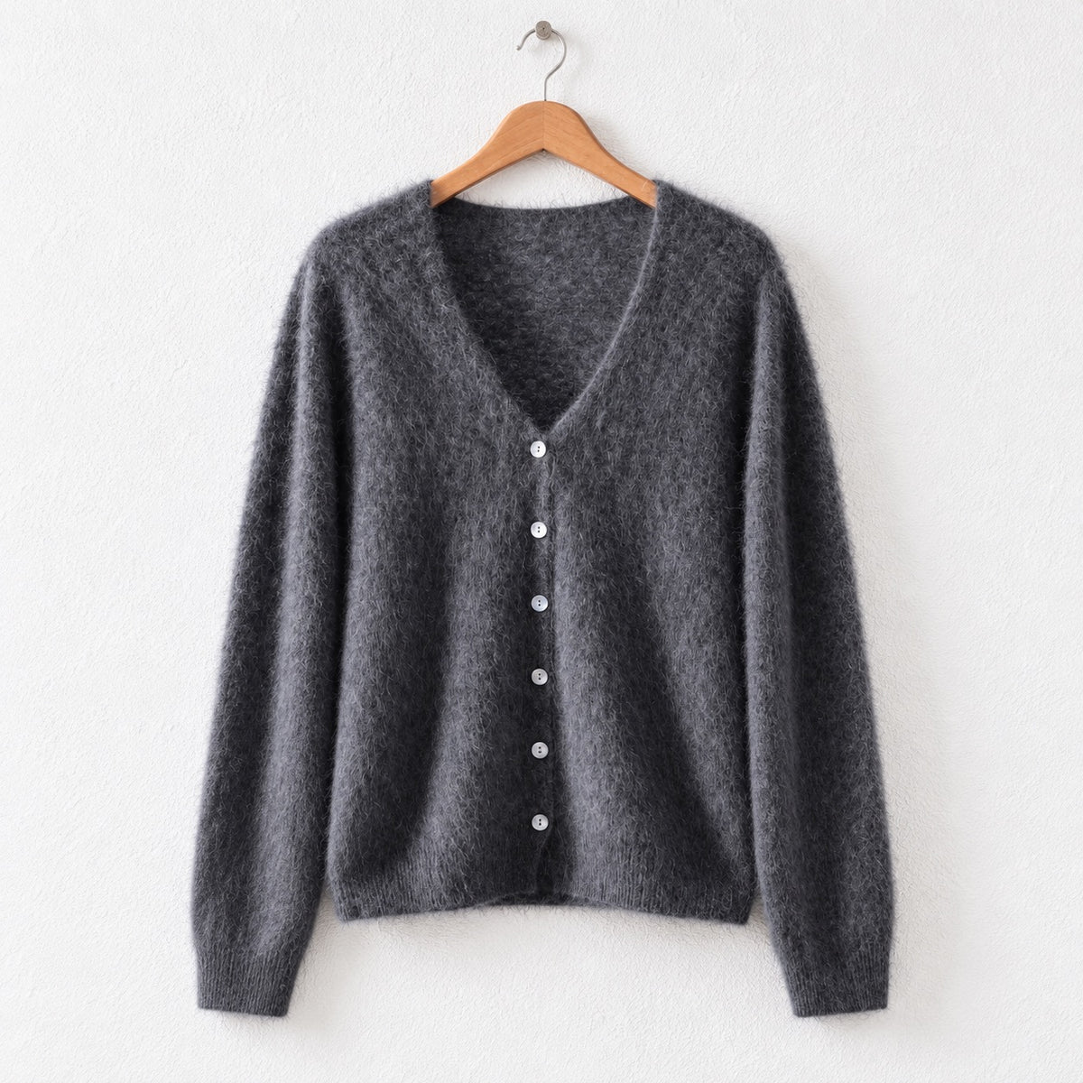 Brushed cashmere cardigan