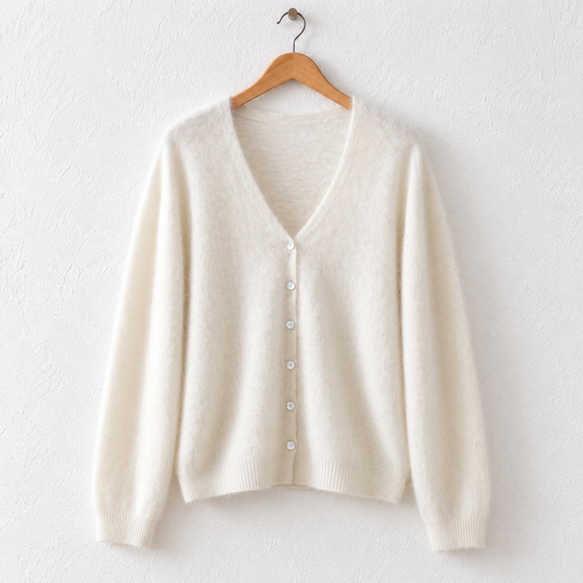 Brushed cashmere cardigan