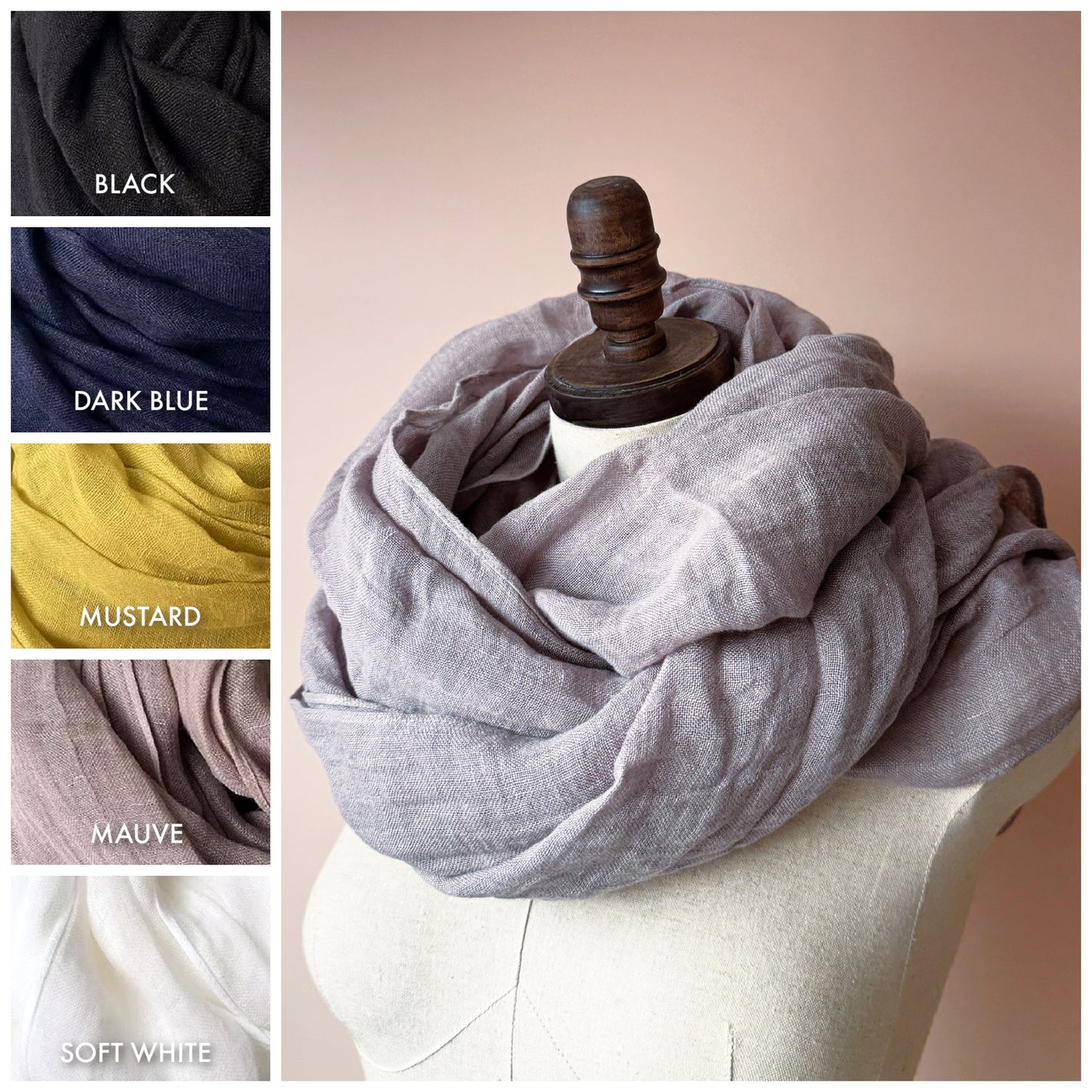 shop best extra large pure linen scarf
