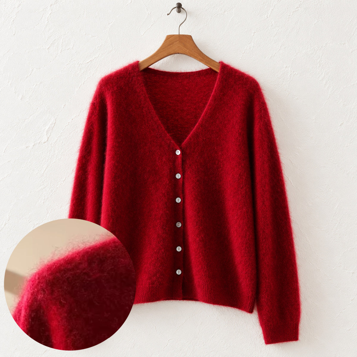 Brushed cashmere cardigan