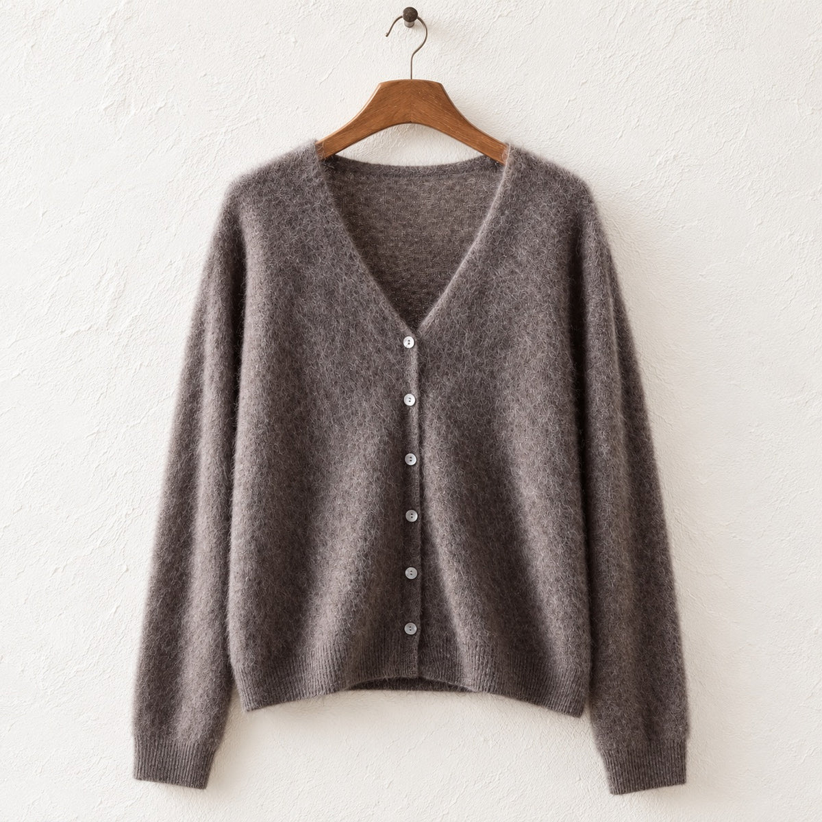 Brushed cashmere cardigan