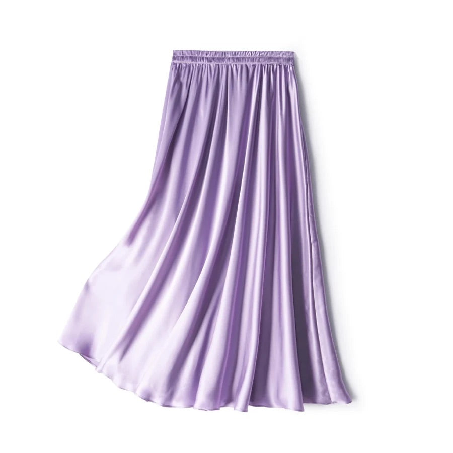 Flare silk skirt | Below knee skirt in 100% Mulberry Silk