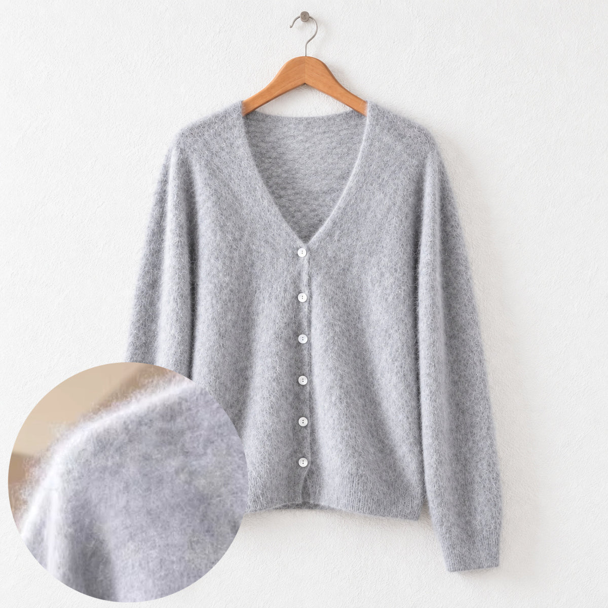 Brushed cashmere cardigan