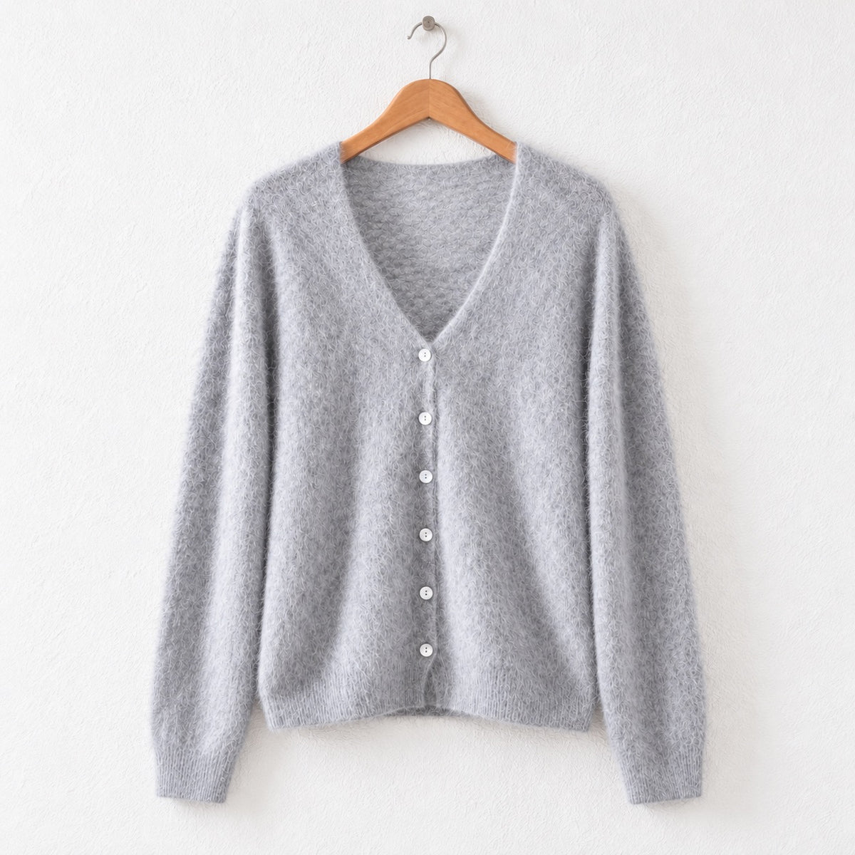 Brushed cashmere cardigan
