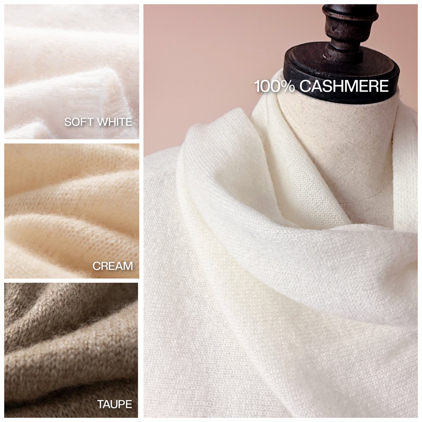 Neutral Cashmere wrap | 3 Colors | Cashmere scarves by Econica